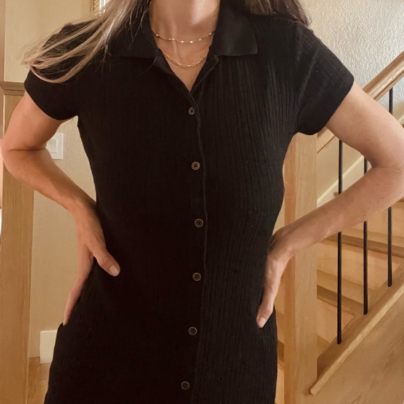 Women's Short Sleeve Bodycon Polo Dress - Wild Fable Black - Picture 2 of 14